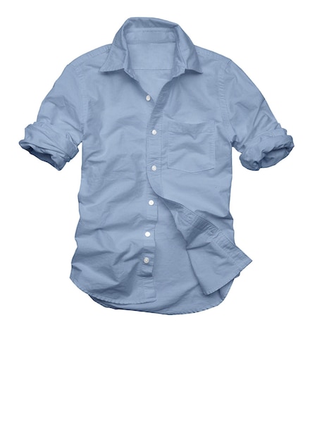 Photo a blue shirt is hanging in front of a white background