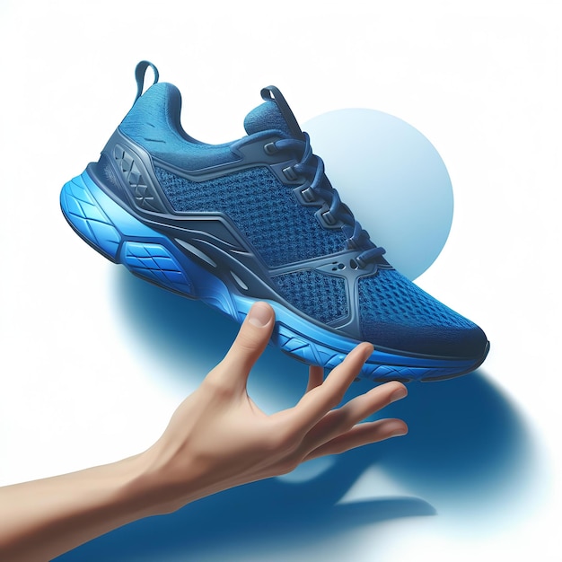 Blue shoes for fitness and jogging