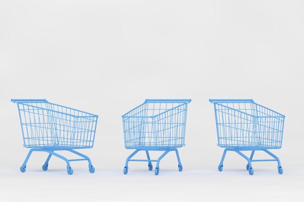 Blue shopping carts