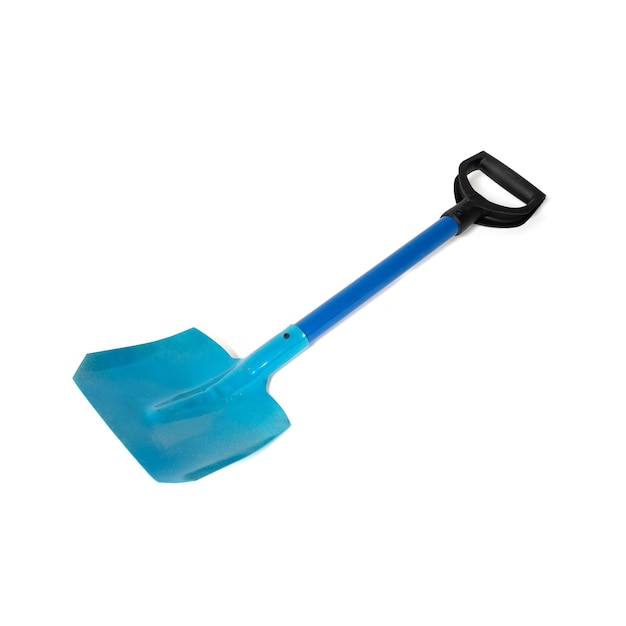 Blue shovel isolated over white background