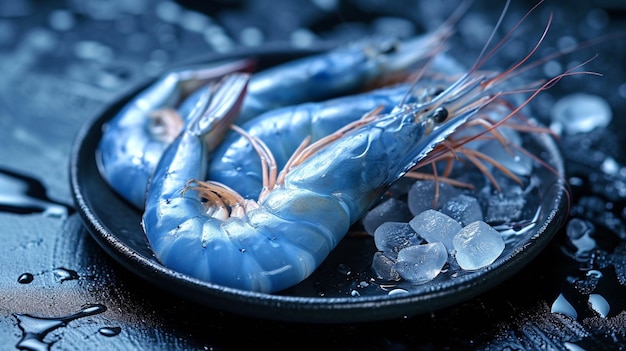 写真 青いエビは美味しい料理です