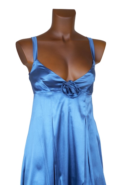 Blue silk dress