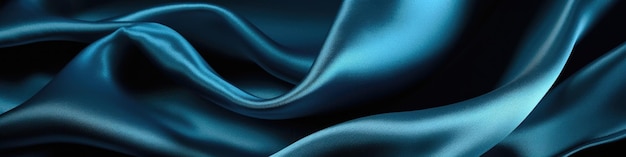 Photo blue silk fabric background generative ai