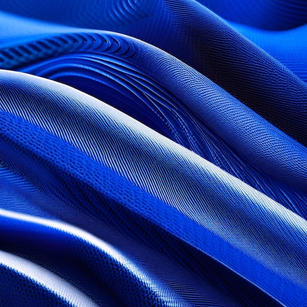 青い<unk>の布の背景 サチン布の質感または空の青い布の波