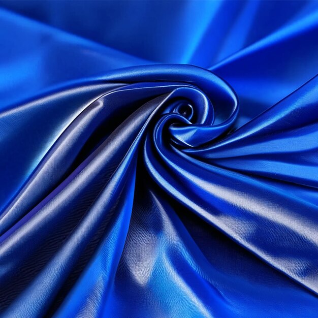 Blue silk fabric background satin cloth texture or sky blue cloth waves