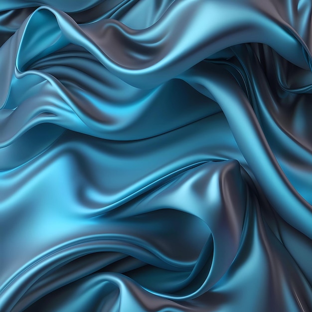 A blue silk fabric that is blowing in the wind.