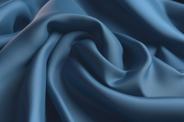 A blue silk fabric with a white background