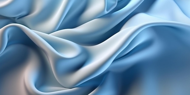 Синяя шелковая ткань с белым фоном.