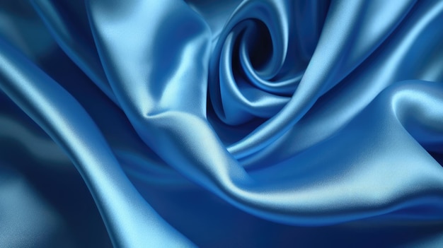 Blue silk in a spiral