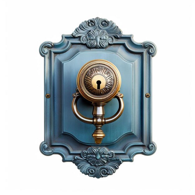 a blue and silver sign that says keyhole on it