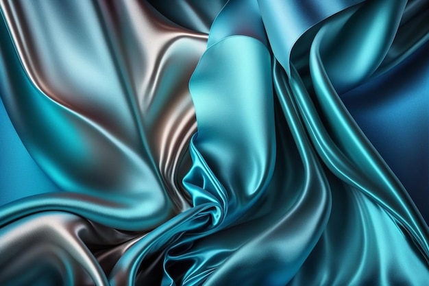 A blue and silver silk fabric ai generated artwork