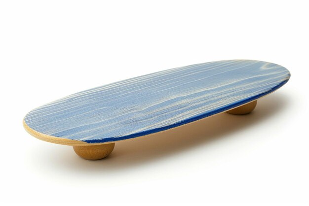 a blue skateboard with a wooden bottom that says  the bottom