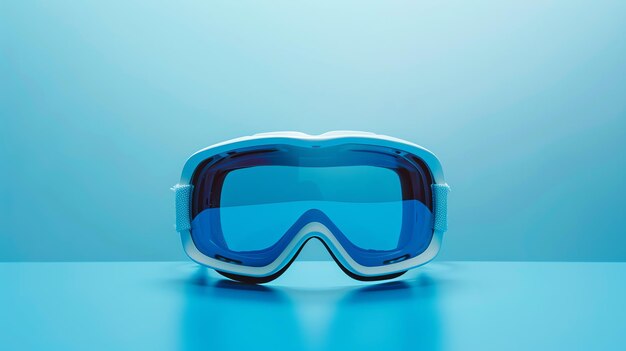 Photo blue ski goggles isolated on blue background winter sports equipment