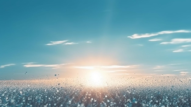 写真 青い空と太陽光線