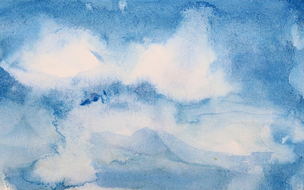 Blue sky abstract watercolor background