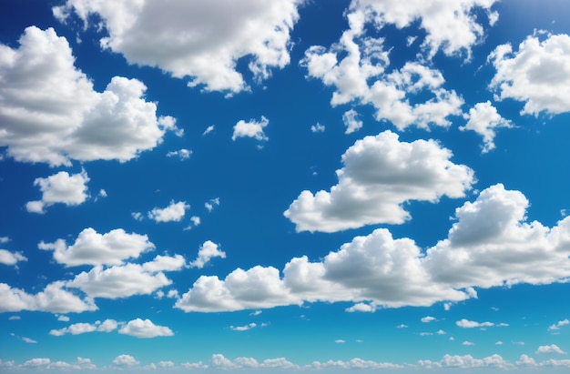 写真 青い空と雲の自然の背景