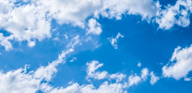 Blue sky background white clouds and bright sunlight