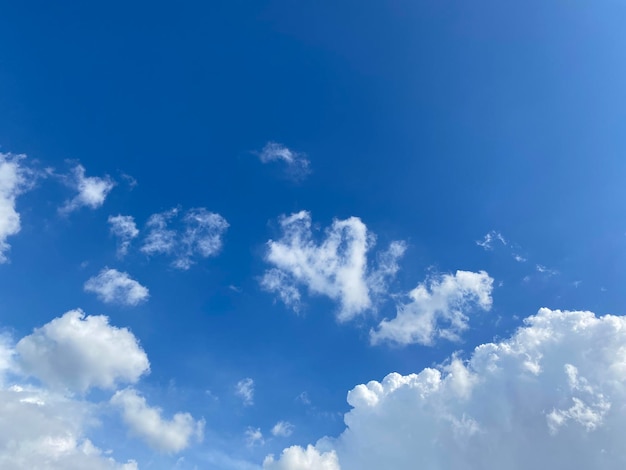 Blue sky background with clouds in the afternoon