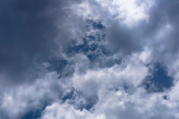 Blue sky background with clouds. Sky of Brazil