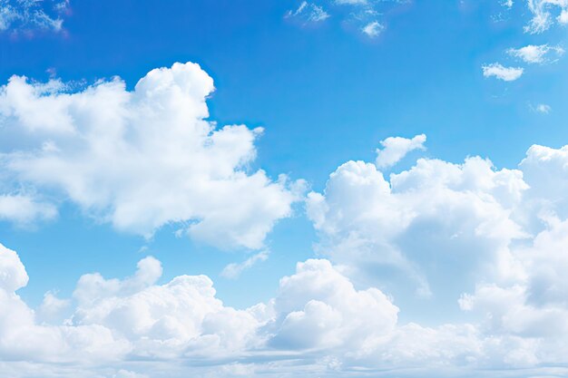 Blue sky background with fantastic soft white clouds perfect nature image for clear day and good