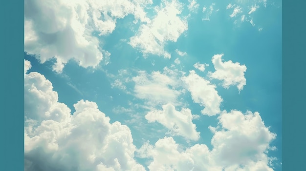 Blue sky background with soft clouds Weather forecast concept