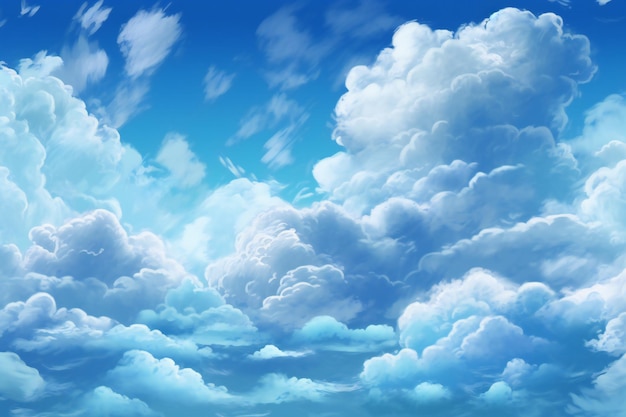 Photo blue sky background with tiny clouds illustration nature backdrop