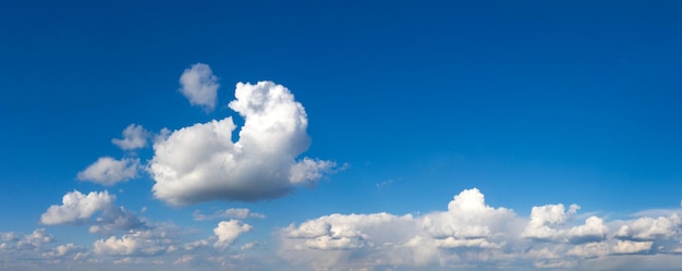 Blue Sky background with tiny Clouds. Panorama background