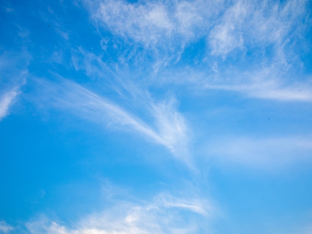 Blue sky background with tiny clouds