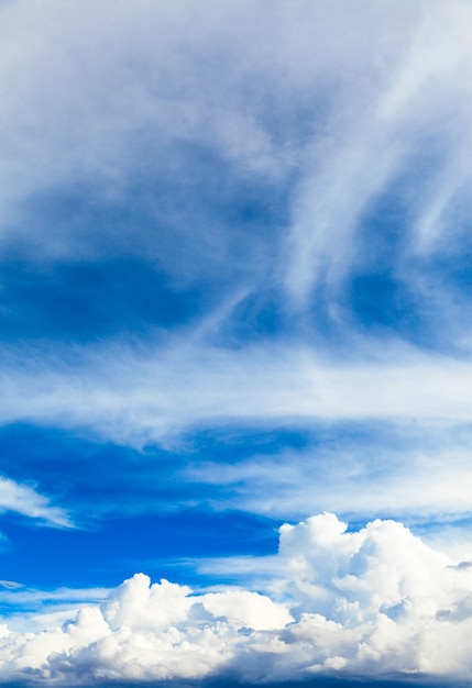 Blue sky background with tiny clouds