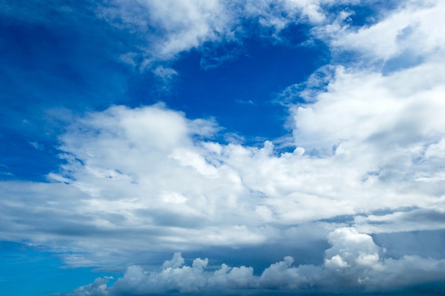 Blue sky background with tiny clouds