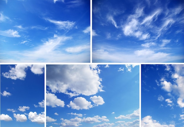 Blue sky background with a tiny clouds