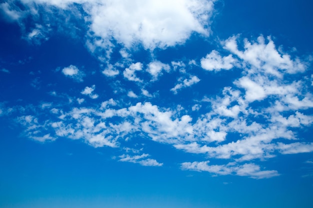 Blue sky background with tiny clouds