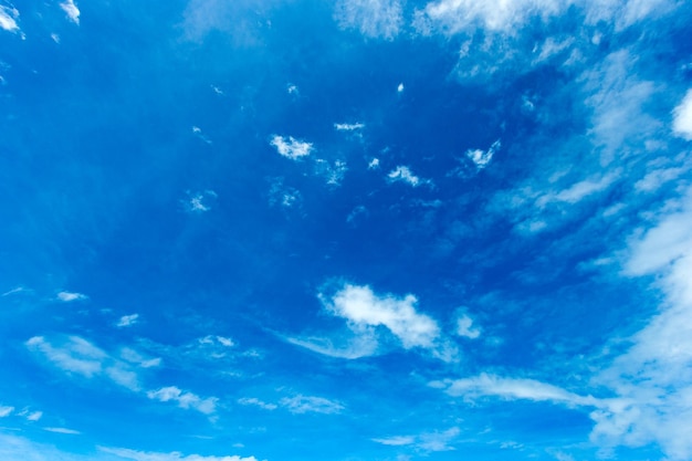 Blue sky background with tiny clouds