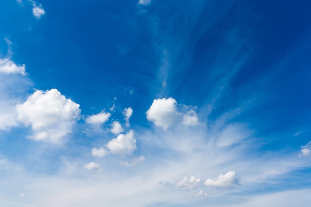 Blue sky background with tiny clouds