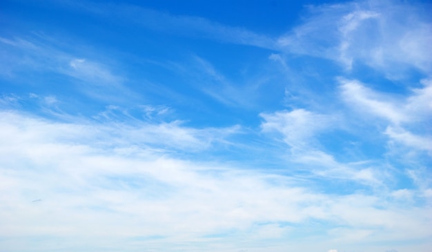 Blue sky background with tiny clouds