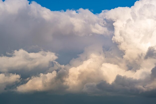 Blue sky background with white striped clouds blue sky panorama may use for sky replacement