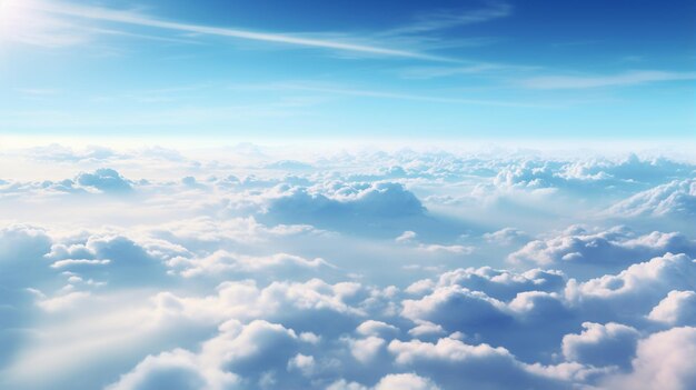 Photo blue sky over cloud viewpoint landscape beautiful background