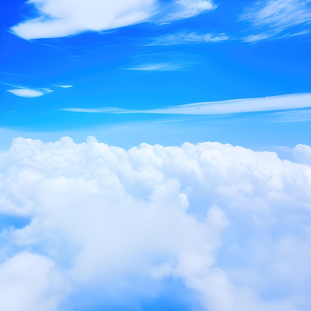 Blue sky above clouds generative ai