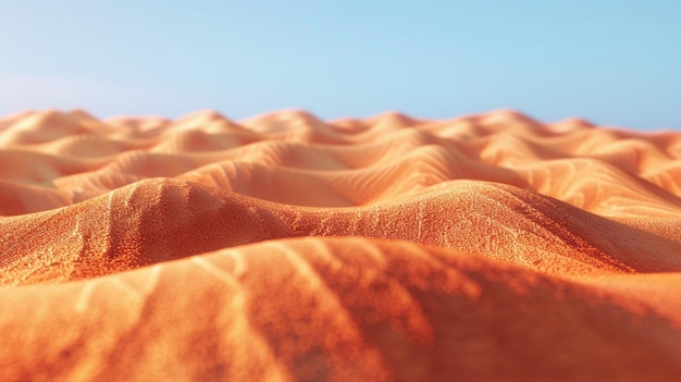 Blue Sky Desert Sand Dunes Landschap Scene Illustratie