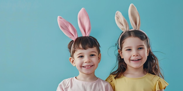 Blue Sky Easter Smiling Children