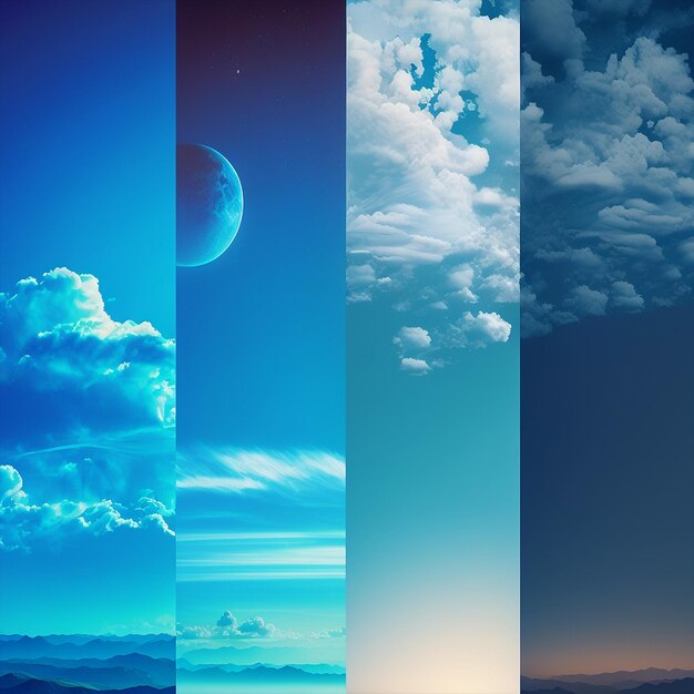 Photo blue sky gradient images generative ai