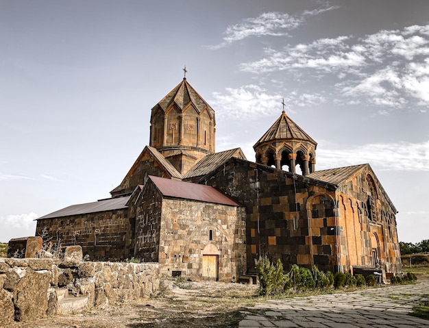 Blue sky over the Hovhannavank monastery in Ohanavan Armenia