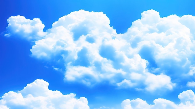 Blue sky includes white clouds air space climate oxygen and ozone