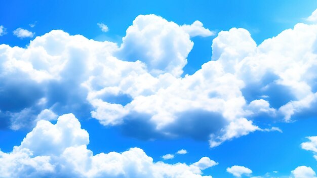 Blue sky includes white clouds air space climate oxygen and ozone