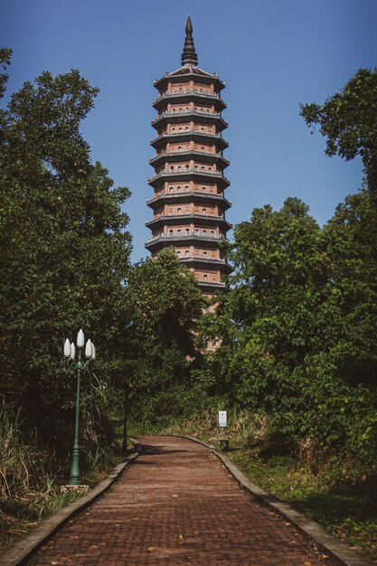 Blue sky over the Iron Pagoda building in Kaifeng China