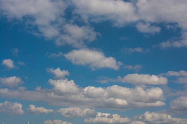 Blue Sky is partly filled with white clouds