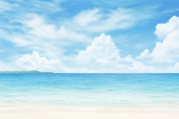 Blue sky and sand beach watercolor background