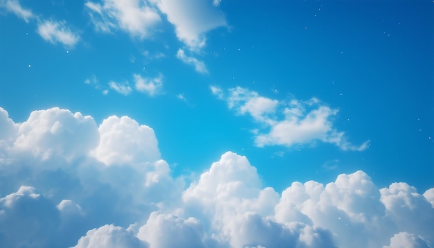 昼間は雲の青い空 素晴らしい風景