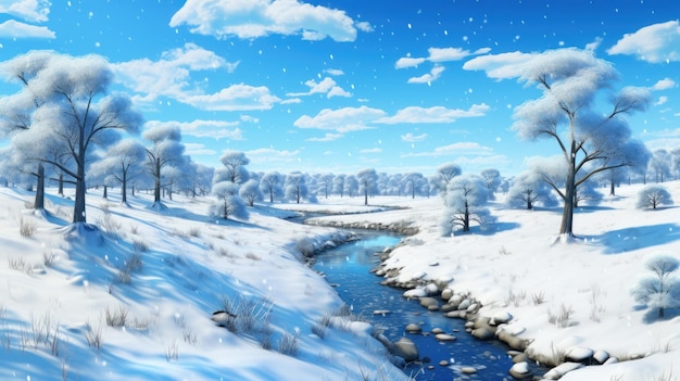 Blue sky in snow uhd wallpaper