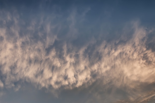 Blue sky and sunset clouds